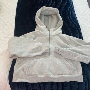 Lululemon oversized 1/2 zip hoodie in light grey xs/s